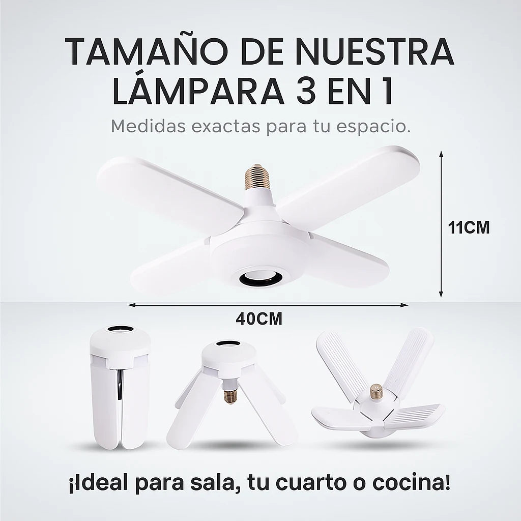 Lámpara LED + Bocina Bluetooth +Aspas Multicolores - ¡Crea el ambiente perfecto con tu música favorita!
