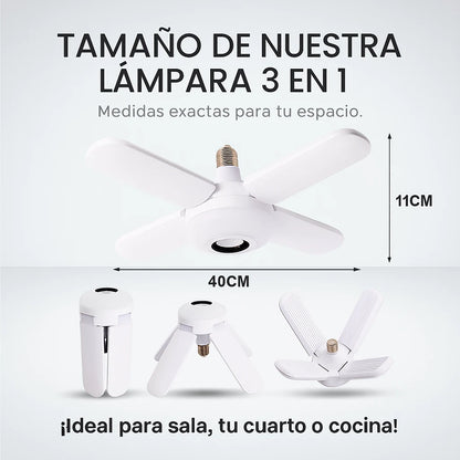 Lámpara LED + Bocina Bluetooth +Aspas Multicolores - ¡Crea el ambiente perfecto con tu música favorita!